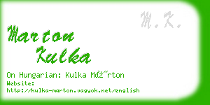 marton kulka business card